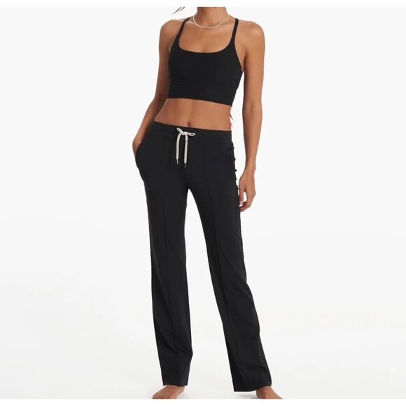Vuori Pants - Vuori Halo Leggings High Rise Drawcord Slim Fit Slash Pockets Minimalist Black M